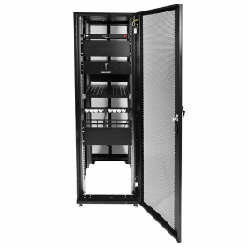  								Шкаф серверный ПРОФ напольный 48U (800x1000) дверь перфор. 2 шт., черный, в сборе							