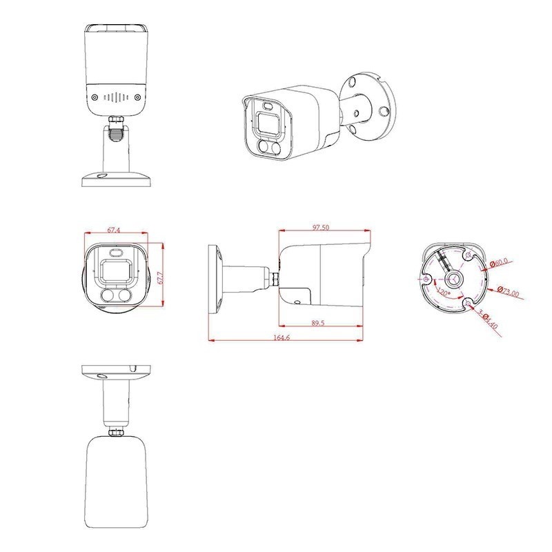 AC-IS512DA - уличная IP видеокамера 5Мп с «тревогой», с совмещенной подсветкой