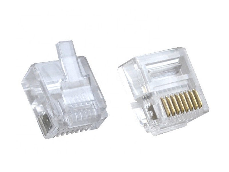 Коннектор RJ45 (8p8c) cat.5e, короткий, для одножильного и многожильного кабеля (нож с 2-мя зубцами), 100шт, NETKO Optima