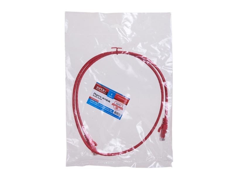 Патч-корд UTP4 cat.6, литой коннектор, красный, Netko CKC 10 шт