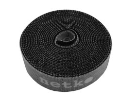 Лента-липучка многоразовая 20мм*3м, с насечками для отрыва (каждые 2 см), черная NETKO Optima