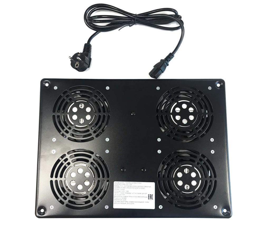 Блок вентиляторов 4 шт для TА, AG2 глубиной 600/800/900 с кабелем, черный Netko