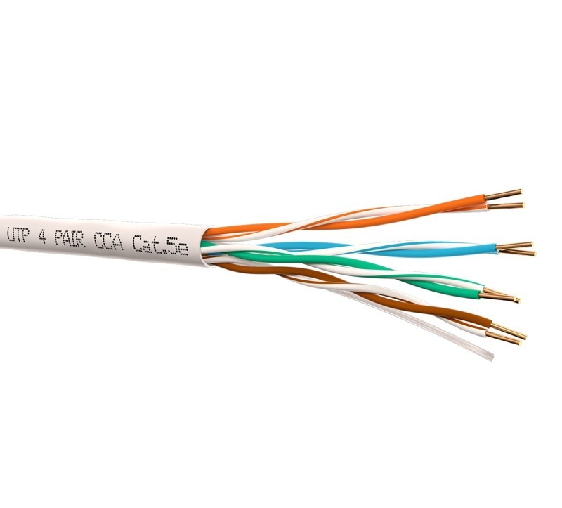 Кабель UTP4 cat.5e, одножильный, CCA, серый, NETKO Optima Silver 100м