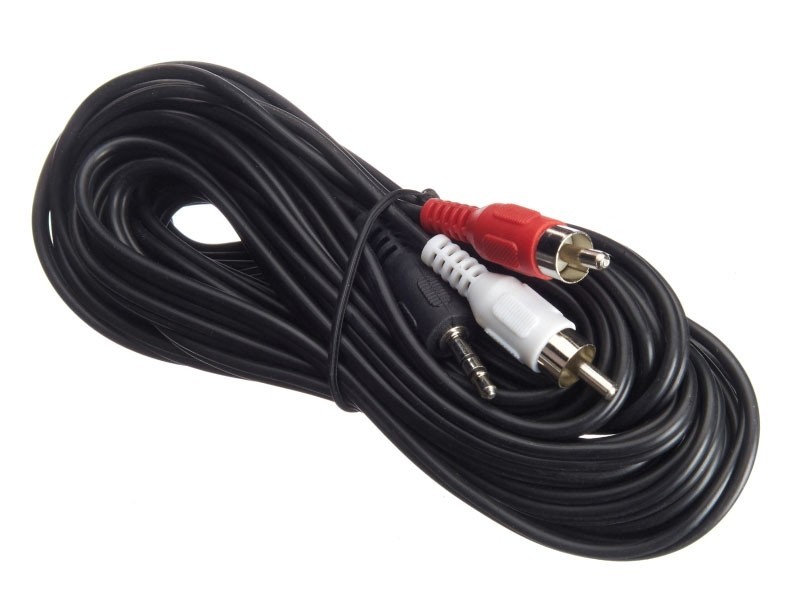 Шнур аудио-видео: 2RCA-3,5 мм стерео ( длина 7 м, литой), NETKO Optima 5шт
