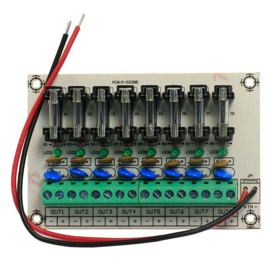 AP-OD8 fb - разветвитель питания 1-8  с защитой на 12В / 8А