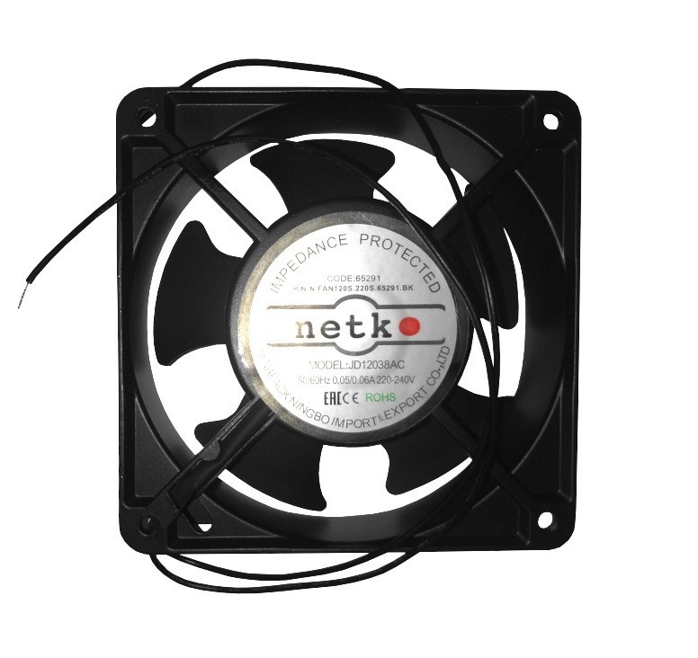 Вентилятор Netko, рама 120х120х38, подшипник скольжения, 220 В