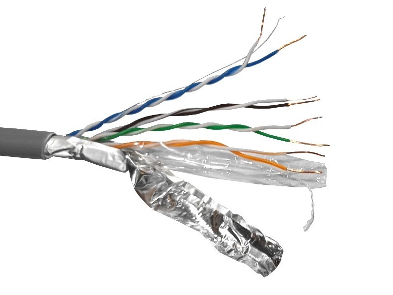 Кабель FTP4 cat.5е, одножильный, Cu, нг(А)-HF LSZH, Проходит Fluke тест, серый, NETKO Optima Silver 200м