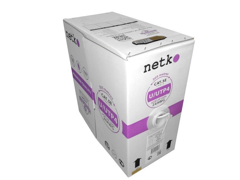 Кабель U/UTP4 cat.5e, 4 пары 24 AWG BC, нг(А)-HF LSZH - малодымный, не содержащий галогенов; серый; одножильный, FLUKE TEST, NETKO Expert СКС 50м