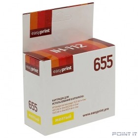 Easyprint CZ112A Картридж №655 для HP Deskjet Ink Advantage 3525/4625/6525, желтый, с чипом