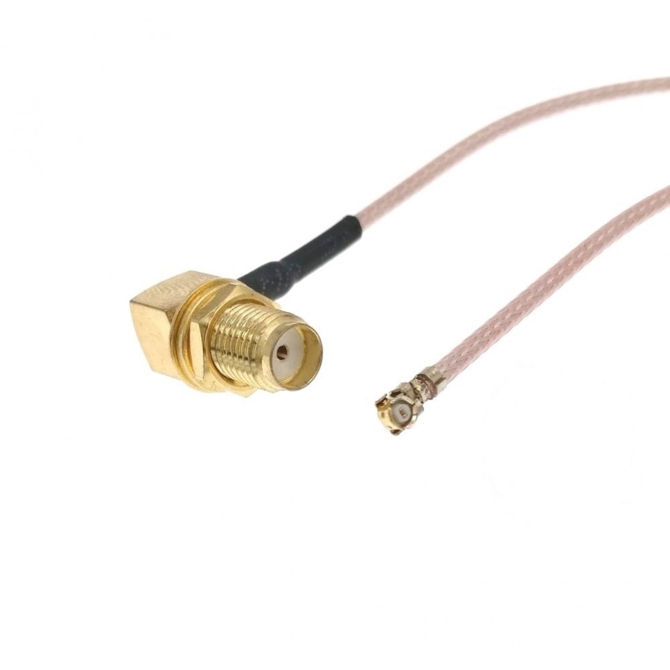 Адаптер для модема (пигтейл) U.fl(IPEX)-SMA(female)угловой кабель RG178 20см.