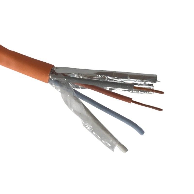 Кабель сигнальный ТЕХНОКАБЕЛЬ, экранированный, КПСЭнг(А)-FRLS, 2*2*0.75мм2, 2м, оранж. АКЦИЯ