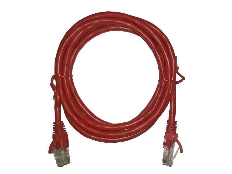 Патч-корд Technolink UTP4 cat 5e, ВС, LSZH, красный, литой коннектор