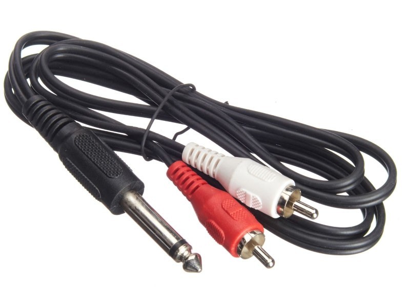 Шнур аудио-видео: 2RCA-6,3 мм ( длина 1.2 м, литой), NETKO Optima 5шт