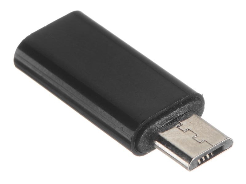 Переходник гнездо Type-C - штекер micro USB, Netko, черный