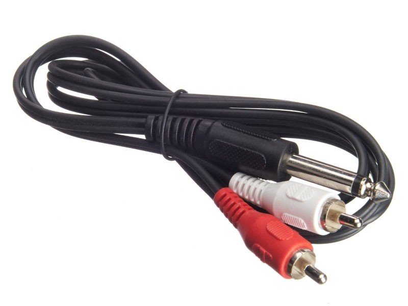 Шнур аудио-видео: 2RCA-6,3 мм стерео ( длина 1.2 м, литой) блистер, Netko