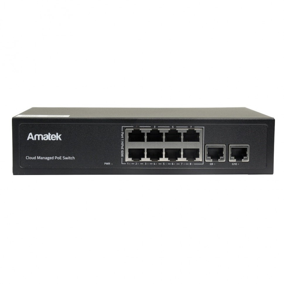 AN-SW10P8 - 10-портовый 100/1000 Мбит/с коммутатор с HiPoE до 120Вт с настройкой через облачный сервис