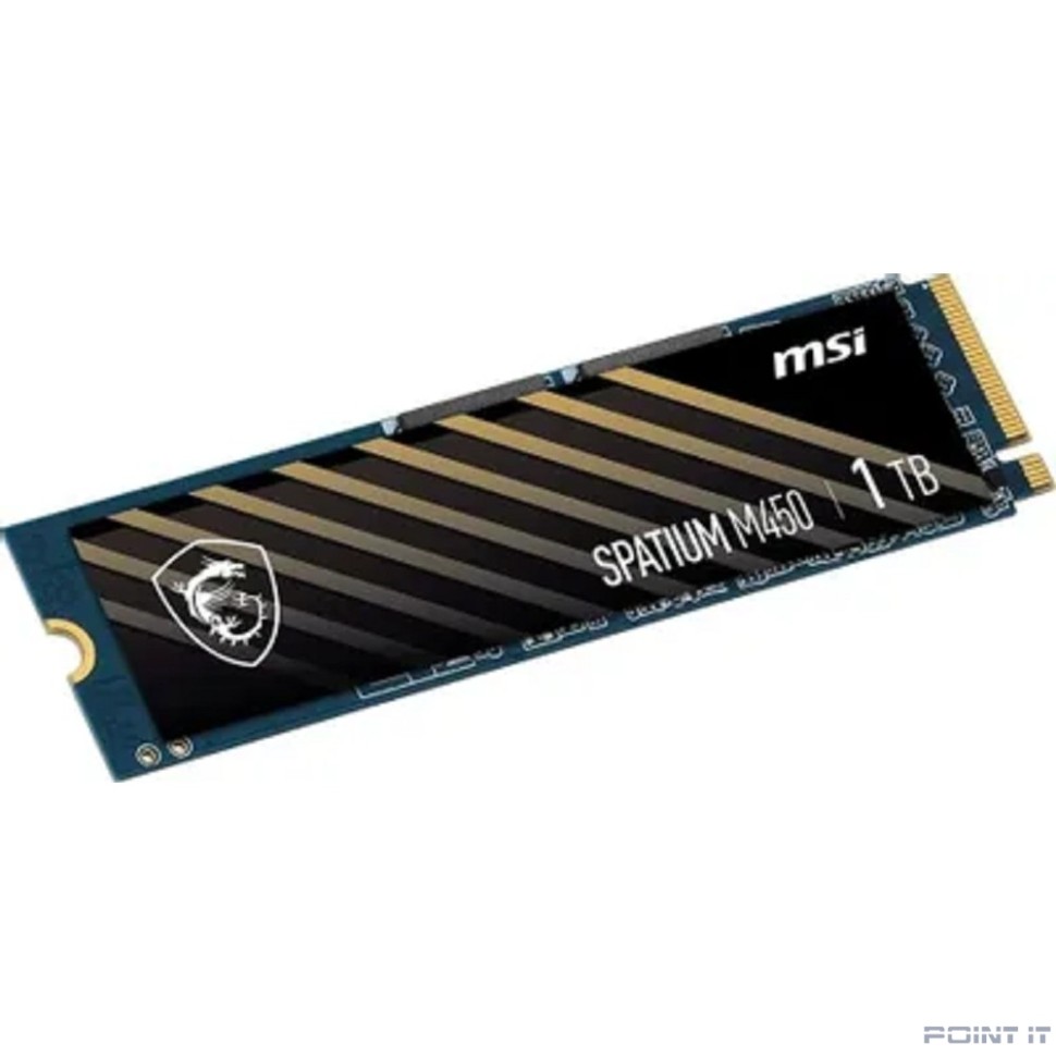 Твердотельный накопитель SSD MSI M.2 2280 1TB SPATIUM M450 Client  S78-440L0M0-P83, PCIe Gen4x4 with NVMe,  3D TLC, R/ W 3400/ 2500