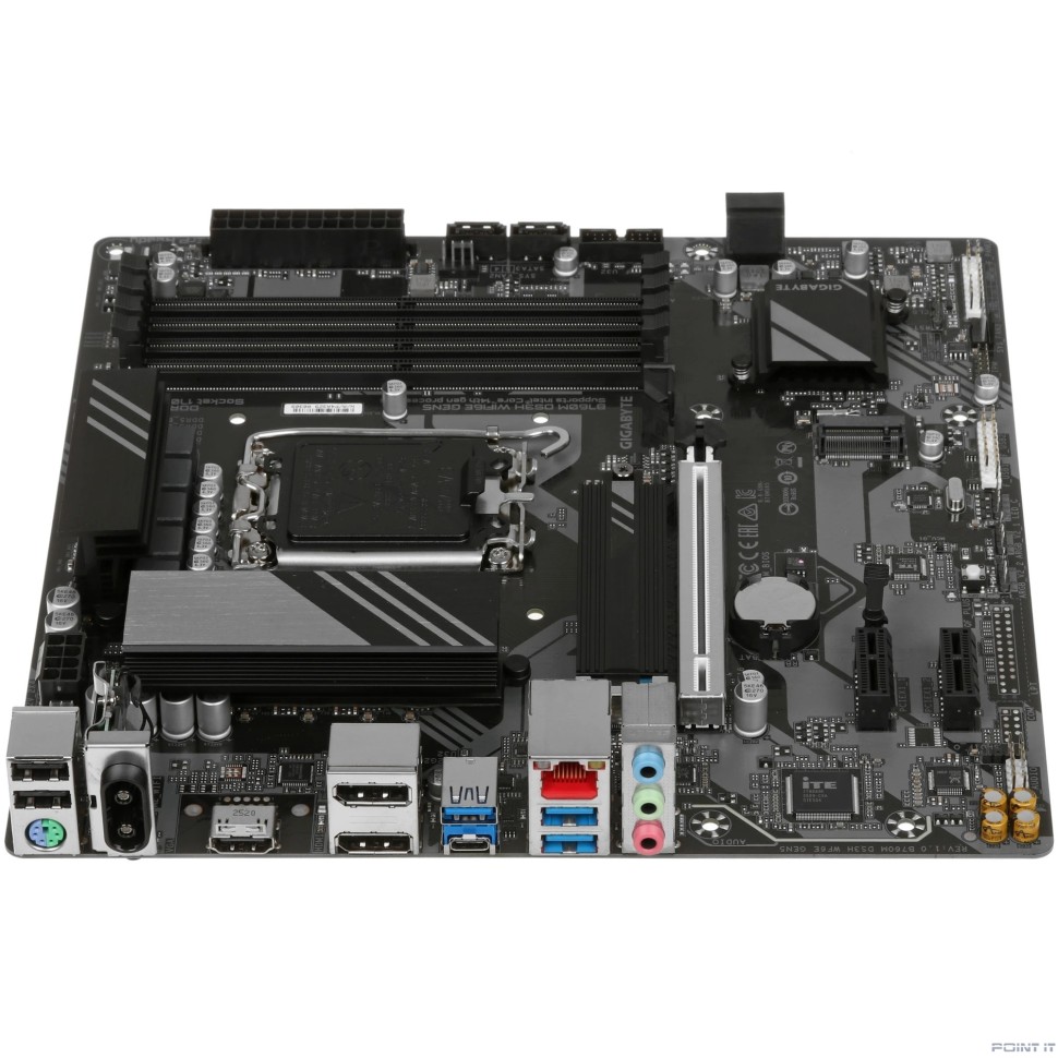 Gigabyte B760M DS3H WF6E GEN5 Soc-1700 Intel B760 4xDDR5 mATX AC`97 8ch(7.1) 2.5Gg RAID+HDMI+DP