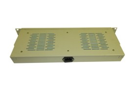 Полка вентиляторная 19 1U/2 вентилятора, с кабелем, без выключателя, серая Netko