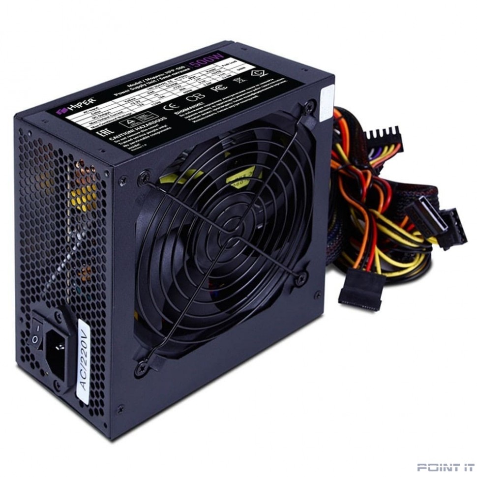 HIPER Блок питания HPP-500 (ATX 2.31, 500W, Active PFC, 120mm fan, черный) BOX