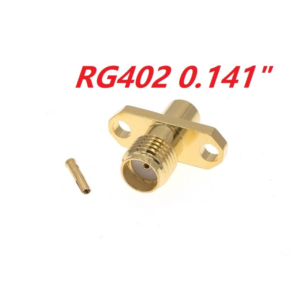 ВЧ-разъём SMA(female) под пайку RG-402 для установки на корпус на 2 винта