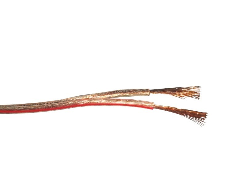 Кабель акустический 2*1.0мм2 (56*0.15мм) CCA, 50м, пластиковая катушка, прозрачный NETKO Optima