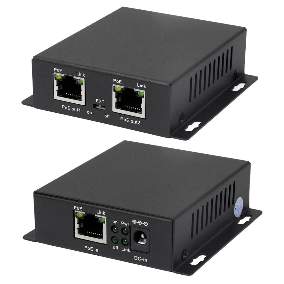 AN-PE2 - PoE удлинитель Ethernet на 2 выхода, 100 Мбит/с