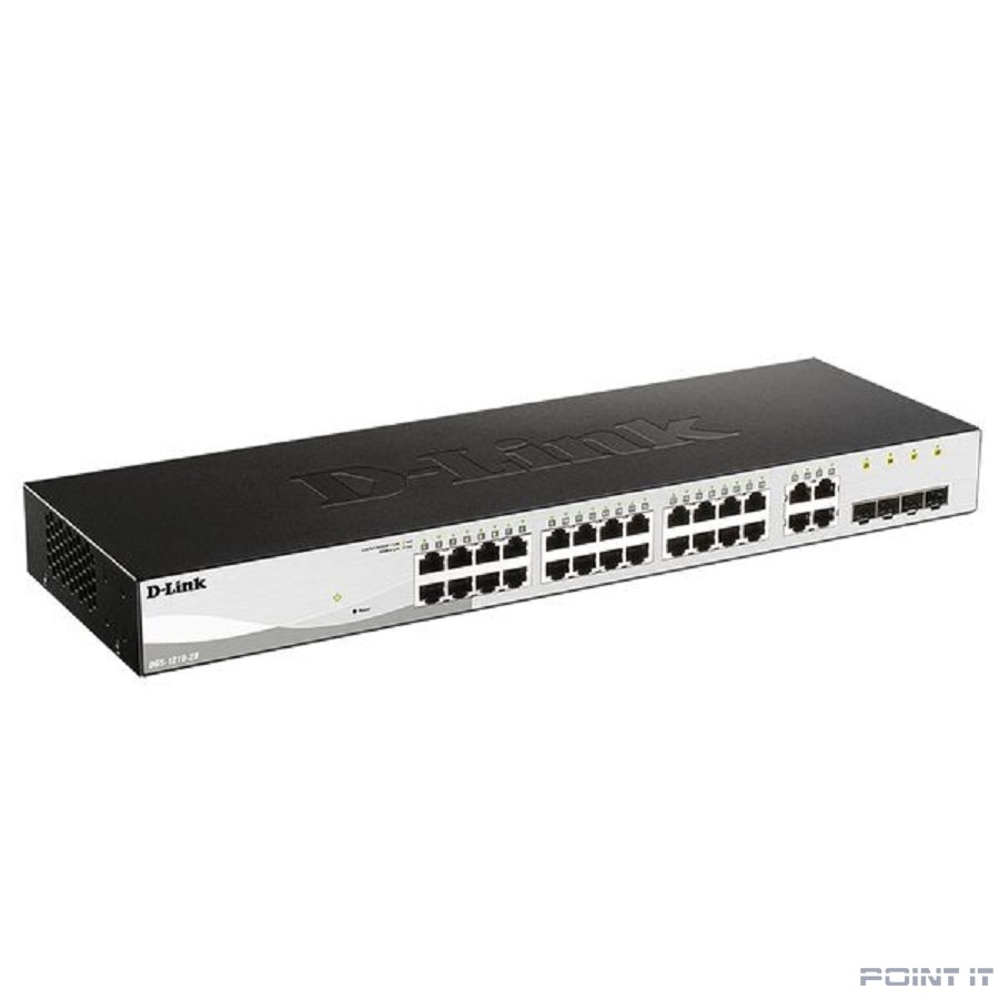 D-Link DGS-1210-28/FL2A Управляемый L2 коммутатор с 24 портами 10/100/1000Base-T и 4 комбо-портами 100/1000Base-T/SFP