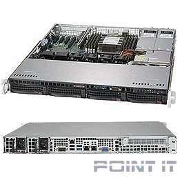 SuperMicro SYS-5019P-MTR Сервер.платформа 1U 1xS3647 TDP205W 4LFF 2x10GbE 1xFH 2x400W