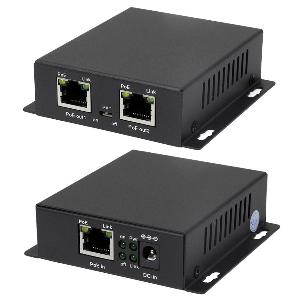 AN-PE2 - PoE удлинитель Ethernet на 2 выхода, 100 Мбит/с