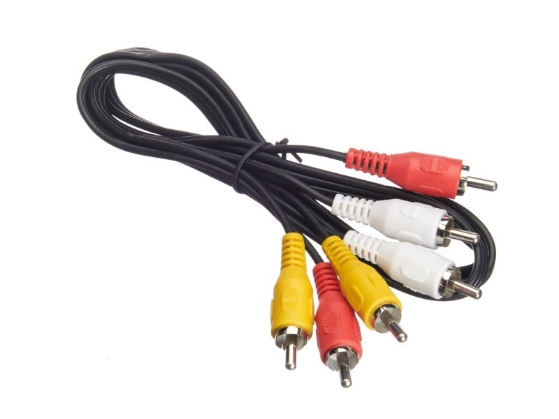 Шнур аудио-видео: 3RCA-3RCA ( длина 1.2 м, литой), NETKO Optima 5шт
