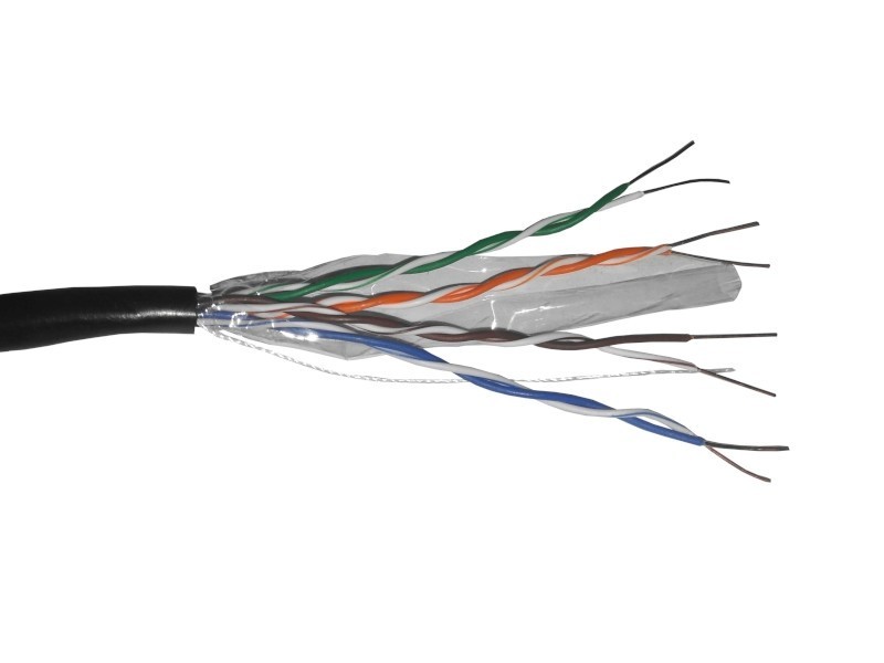 Кабель UTP4 cat.5e, одножильный, CCA, для наружных работ, черный NETKO Optima Gold 30м