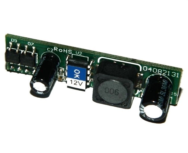 CLGB-48-12 PoE, сплиттер (PD), 48V 12W (12V), Тип 02, без корпуса, 180° контакт, зеленый РАСПРОДАЖА