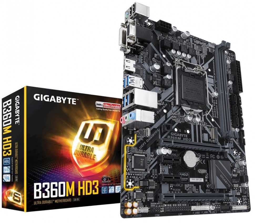 Материнская плата B360 S1151 MATX B360M HD3 GIGABYTE