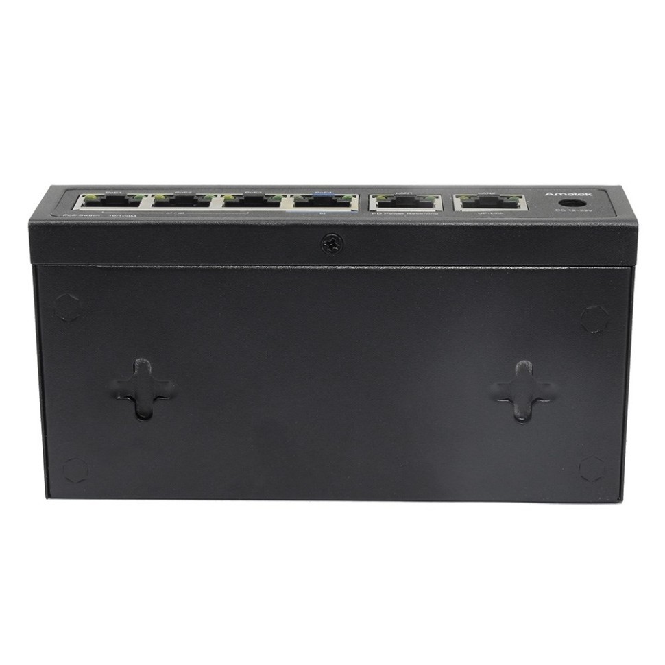 AN-PE42 - 6-портовый 100Мбит/с удлинитель PoE с питанием от PoE до 60Вт