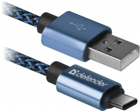 Кабель USB2.0/TYPE-C 1M BLUE USB09-03T 87817 DEFENDER