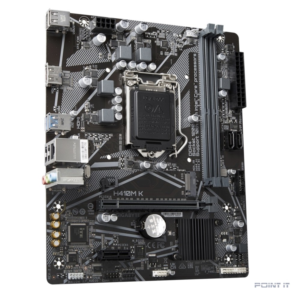 Gigabyte H410M K 2.0 (LGA1200, Q470E, 2*DDR4 (2933), 2*SATA RAID, M.2, 2*PCIe, HDMI, 2*USB 3.2, 4*USB 2.0) RTL