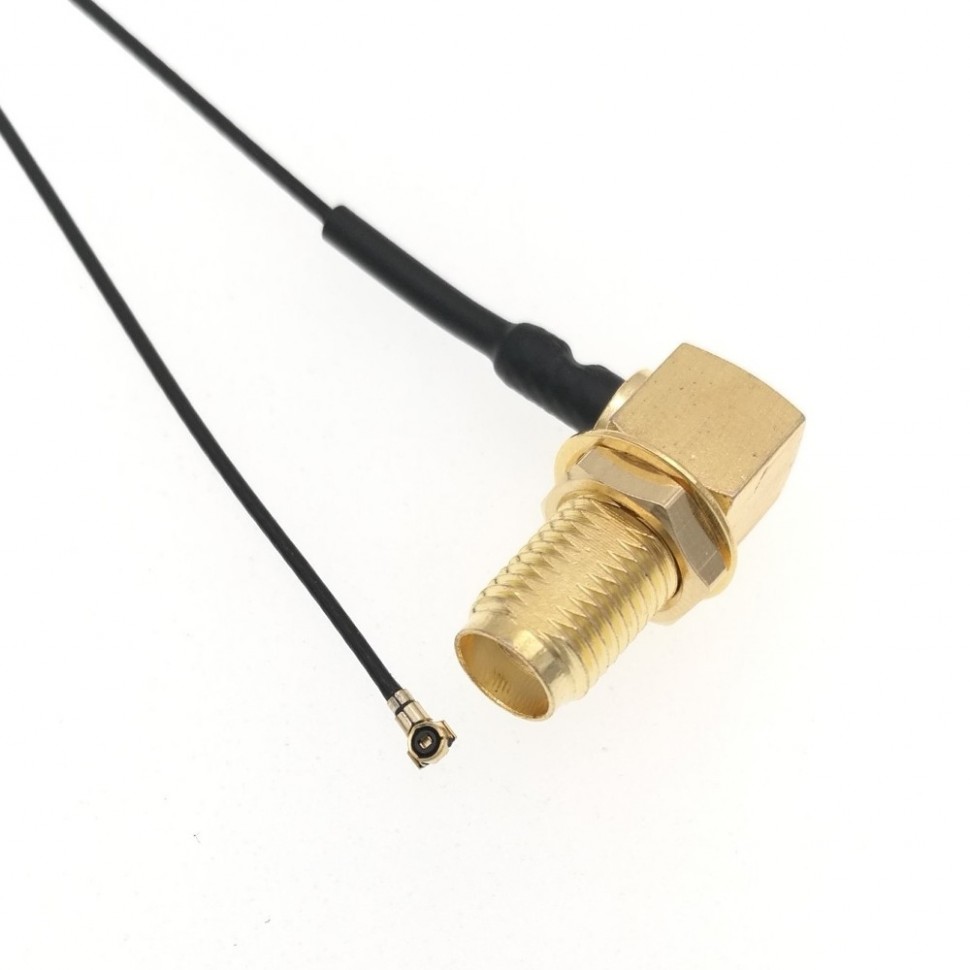 Адаптер для модема (пигтейл) IPEX4(MHF4)-SMA(female)угловой кабель RF0,81 20см.