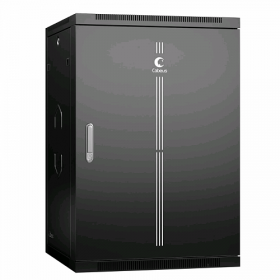  					Шкаф телекоммуникационный настенный 19 18U 600x600x901mm (ШхГхВ) дверь металл, цвет черный (RAL 9004)				 