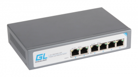 Коммутатор GIGALINK, неуправляемый, 4 PoE (802.3af) порта 1Гб/с, 2 Uplink порта 1Гб/с, 60Вт