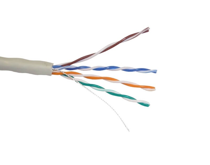 Кабель Skynet Light UTP4 cat.5е, одножильный, Cu, Проходит Fluke тест, серый 40м