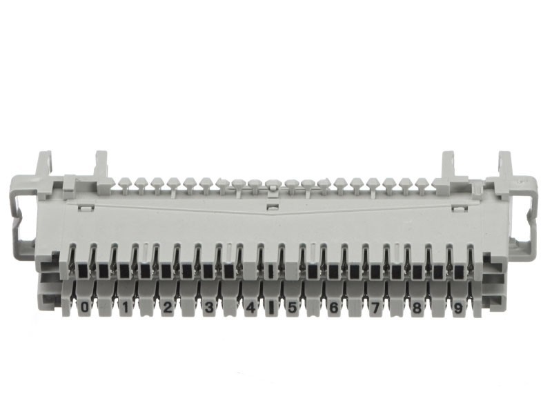 Плинт LSA Profil неразмыкаемый, ABS, 10 пар, медные контакты, универсальный, нумерация (0-9), серый NETKO Optima 2шт