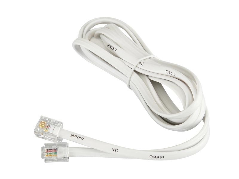 Удлинитель телефонный (6р4с) 2 метра / белый NETKO Optima 10шт