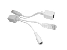 POE-PAS-D2.1 PoE, комплект передатчик (PSE)+приемник (PD), внутр диаметр 2.1, пассивный, белый