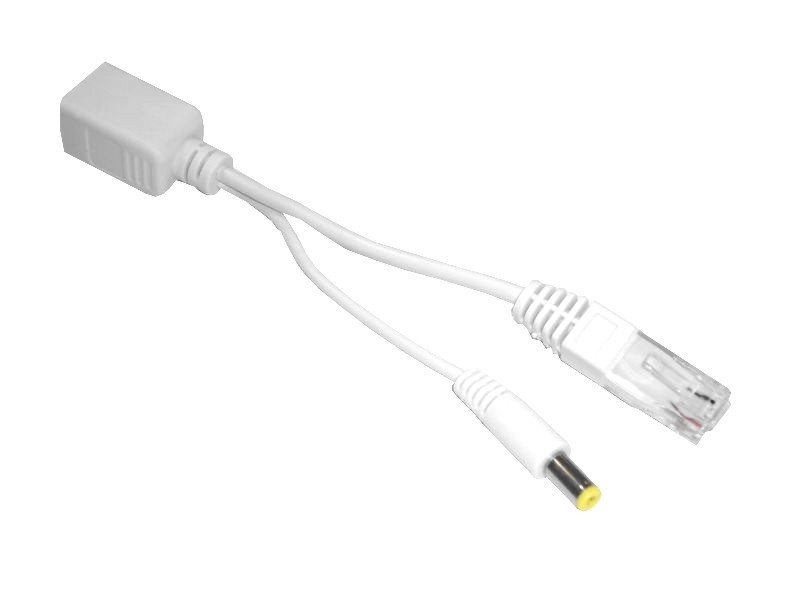 POE-PAS-D2.1 PoE, комплект передатчик (PSE)+приемник (PD), внутр диаметр 2.1, пассивный, белый