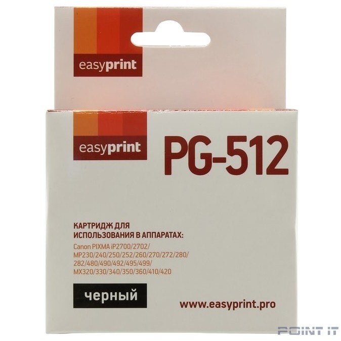 Easyprint PG-512 Картридж для Canon PIXMA iP2700/MP230/240/250/280/480/490/MX320/360/410, черный