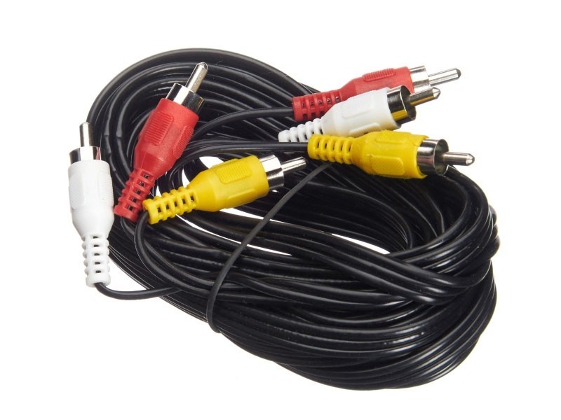 Шнур аудио-видео: 3RCA-3RCA ( длина 5 м, литой), NETKO Optima