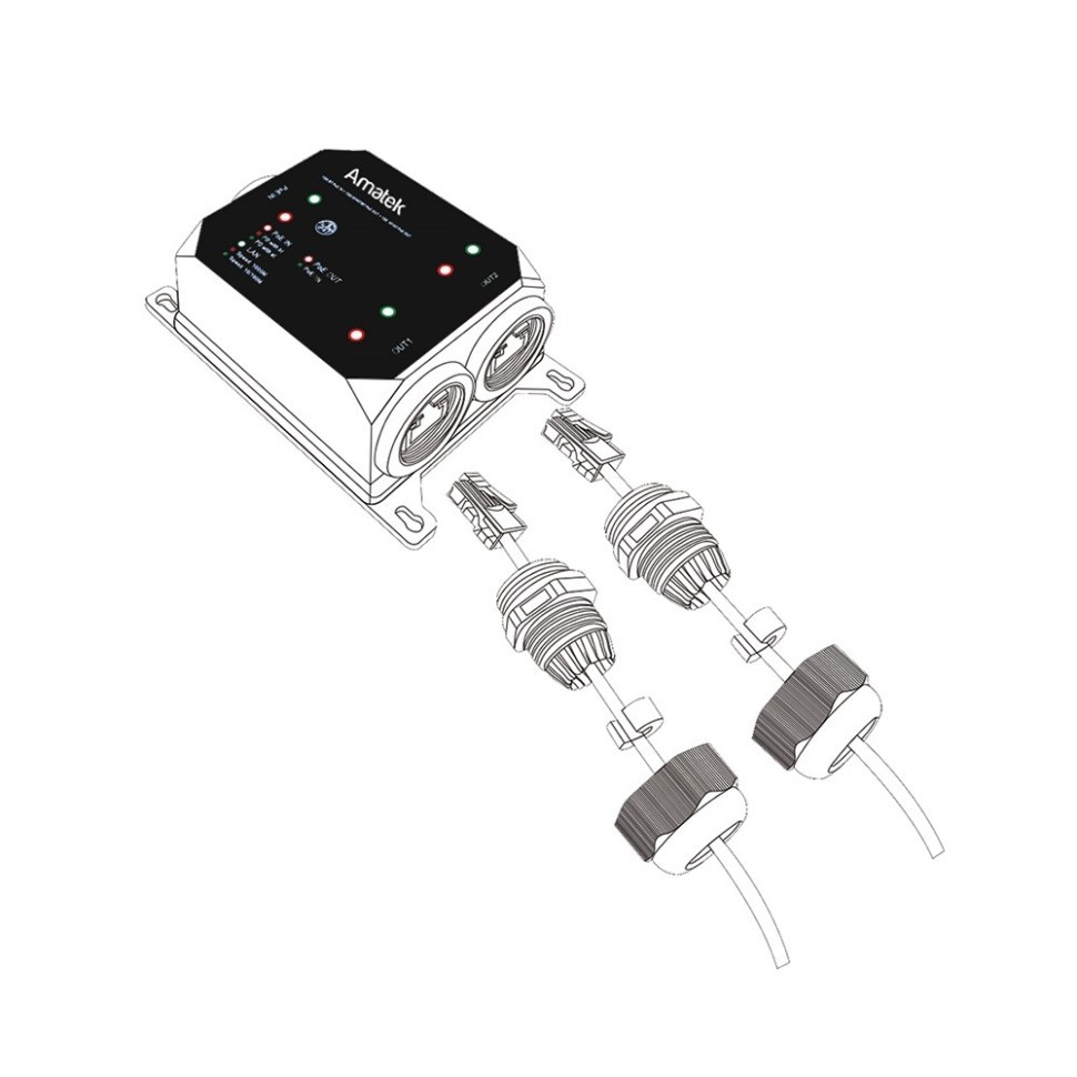 AN-PEGX2 - уличный PoE удлинитель Ethernet на 2 выхода, 1000 Мбит/с