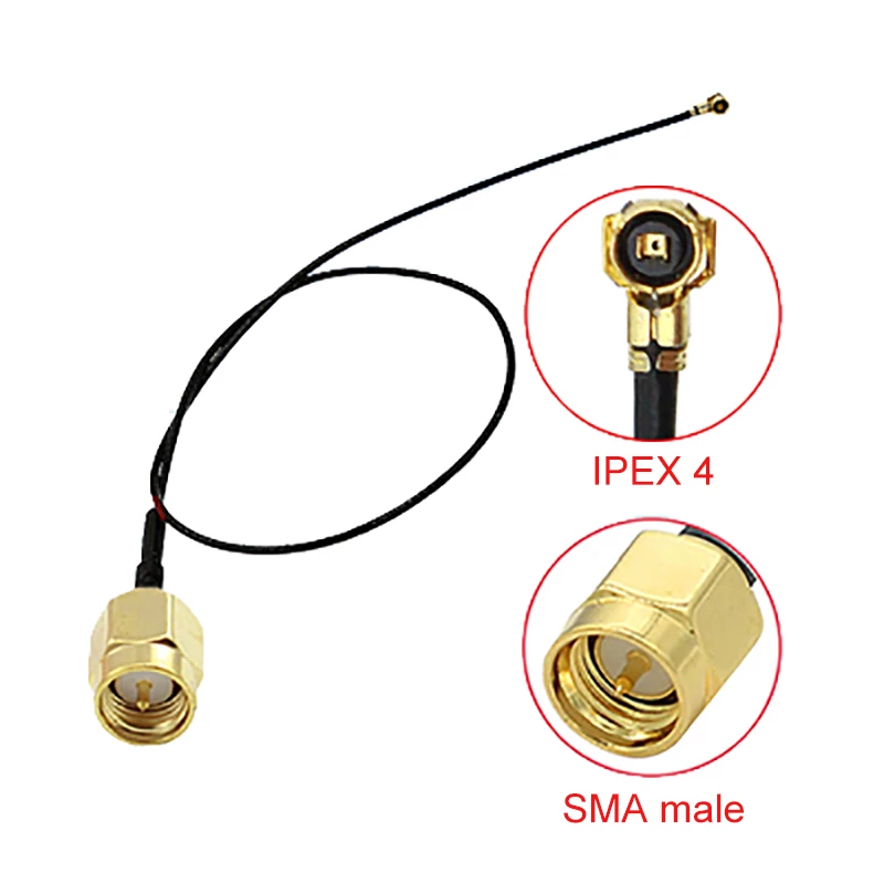 Адаптер для модема (пигтейл) IPEX4(MHF4)-SMA(male) кабель RF0,81 15см.