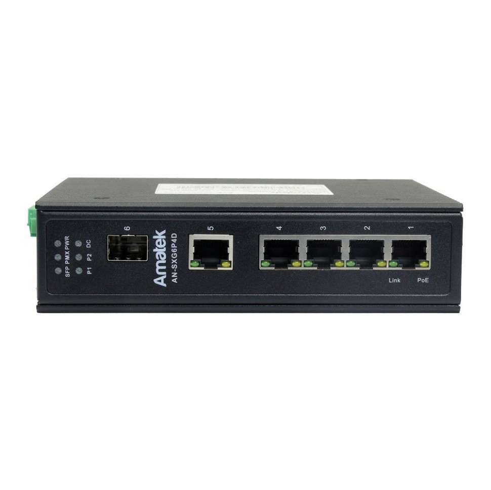 AN-SXG6P4D - промышленный 6-портовый гигабитный коммутатор с HiPoE до 180Вт